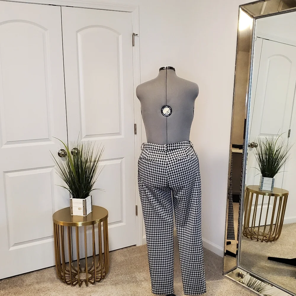 Express Black and White Houndstooth Pants Size 14 - Picture 3 of 8